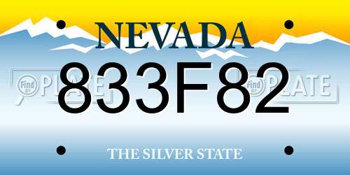 833F82 Nevada License Plate