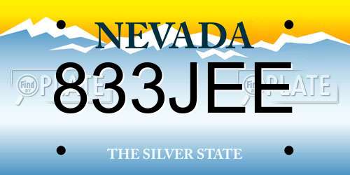833JEE Nevada License Plate