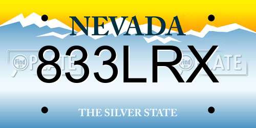 833LRX Nevada License Plate