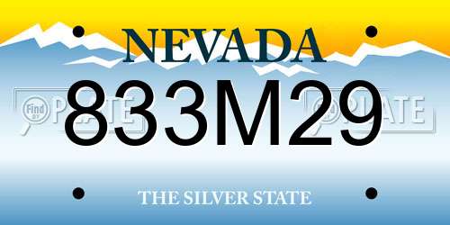 833M29 Nevada License Plate