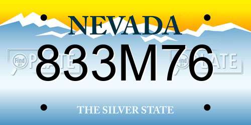 833M76 Nevada License Plate