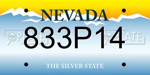 833P14 Nevada License Plate