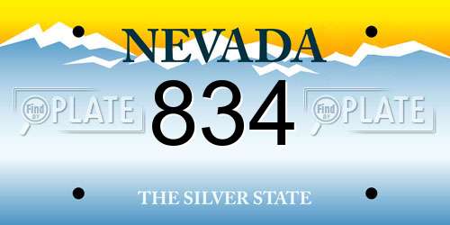 834 Nevada License Plate