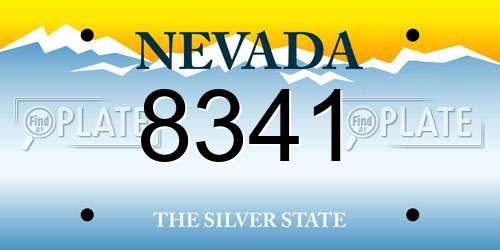 8341 Nevada License Plate
