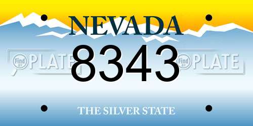 8343 Nevada License Plate