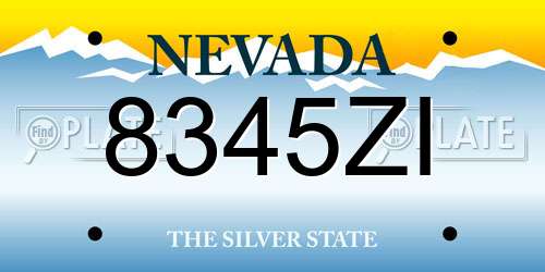 8345ZI Nevada License Plate