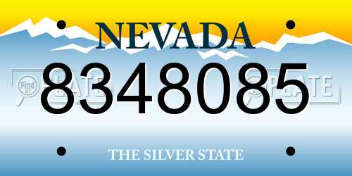 8348085 Nevada License Plate