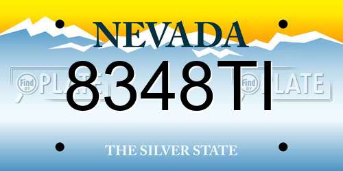 8348TI Nevada License Plate