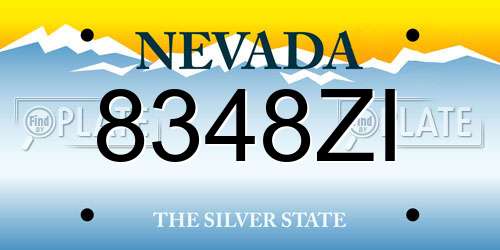 8348ZI Nevada License Plate