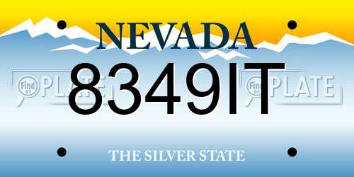 8349IT Nevada License Plate