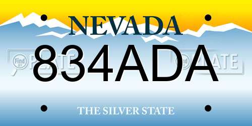 834ADA Nevada License Plate
