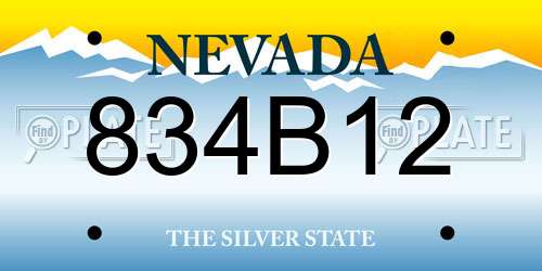 834B12 Nevada License Plate