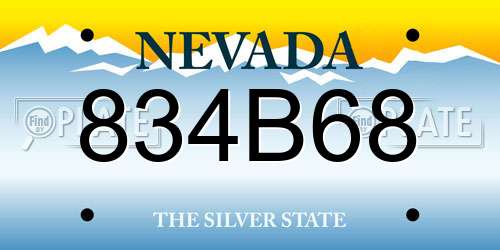 834B68 Nevada License Plate