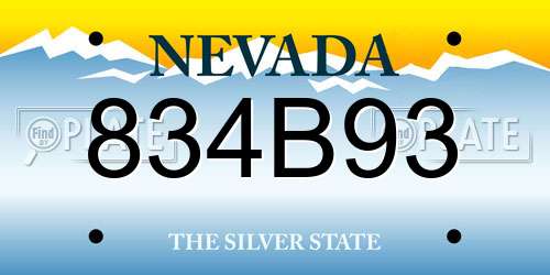 834B93 Nevada License Plate