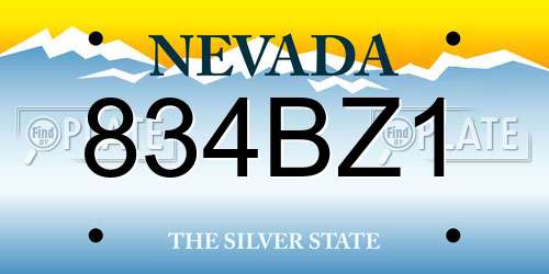 834BZ1 Nevada License Plate