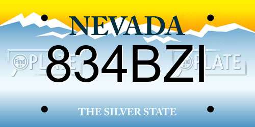 834BZI Nevada License Plate