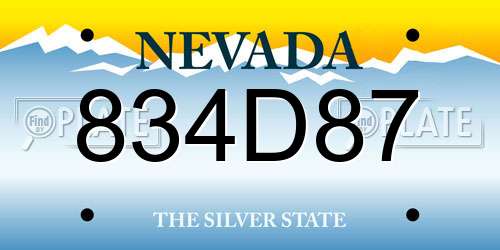 834D87 Nevada License Plate