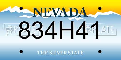 834H41 Nevada License Plate