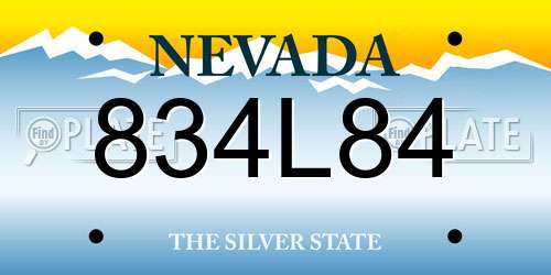 834L84 Nevada License Plate