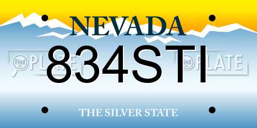 834STI Nevada License Plate