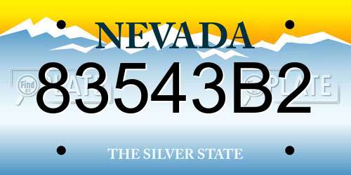 83543B2 Nevada License Plate