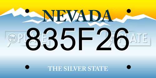 835F26 Nevada License Plate