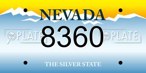 8360 Nevada License Plate