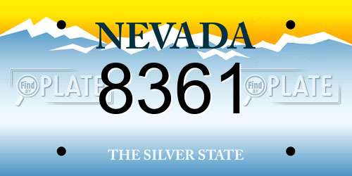 8361 Nevada License Plate
