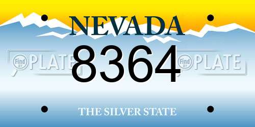 8364 Nevada License Plate