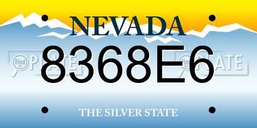 8368E6 Nevada License Plate