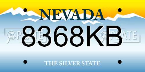 8368KB Nevada License Plate