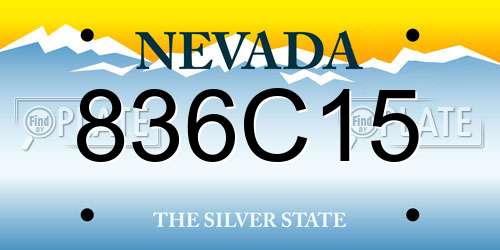 836C15 Nevada License Plate