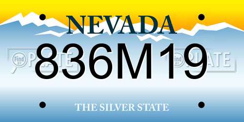 836M19 Nevada License Plate