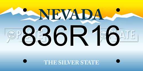 836R16 Nevada License Plate