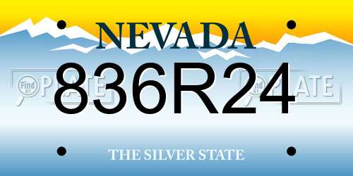 836R24 Nevada License Plate