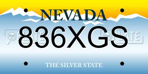 836XGS Nevada License Plate