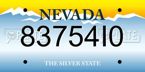 83754I0 Nevada License Plate