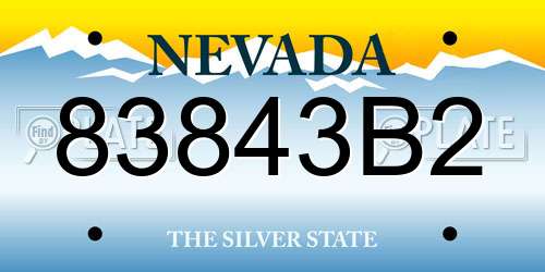 83843B2 Nevada License Plate