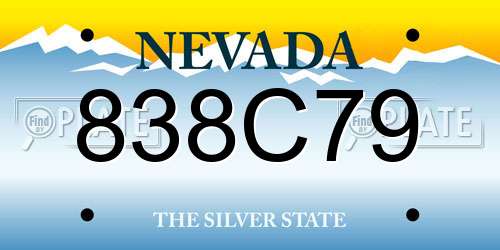 838C79 Nevada License Plate