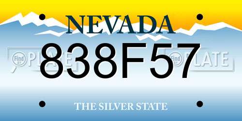 838F57 Nevada License Plate