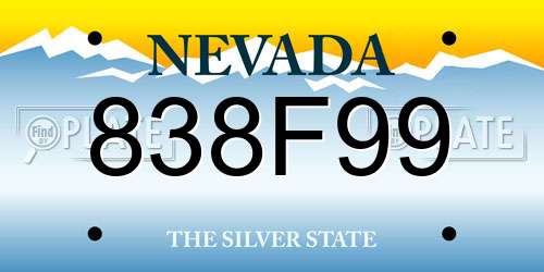 838F99 Nevada License Plate