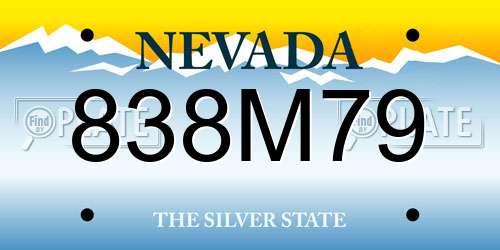 838M79 Nevada License Plate
