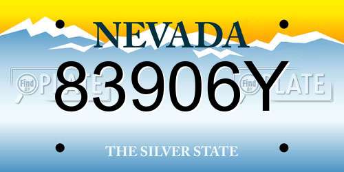 83906Y Nevada License Plate