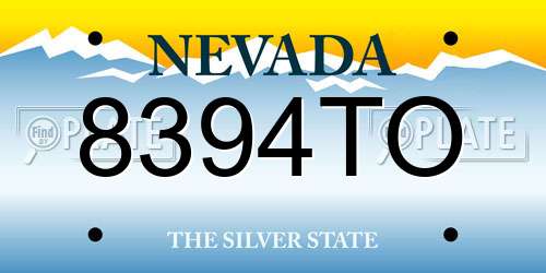8394TO Nevada License Plate