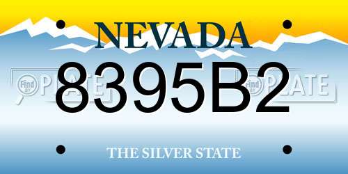 8395B2 Nevada License Plate