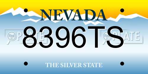 8396TS Nevada License Plate