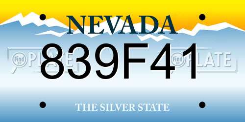 839F41 Nevada License Plate