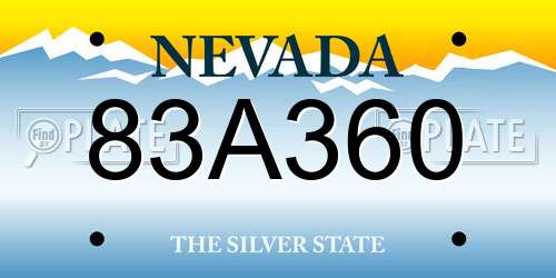 83A360 Nevada License Plate