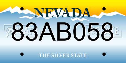 83AB058 Nevada License Plate