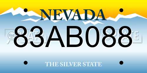 83AB088 Nevada License Plate